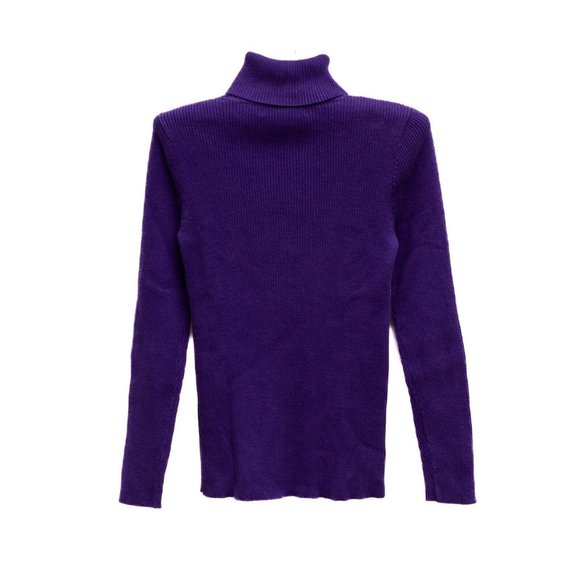 Lauren Ralph Lauren Womens Purple Turtleneck Pullover Cotton Petite PM Capsule - Picture 2 of 5